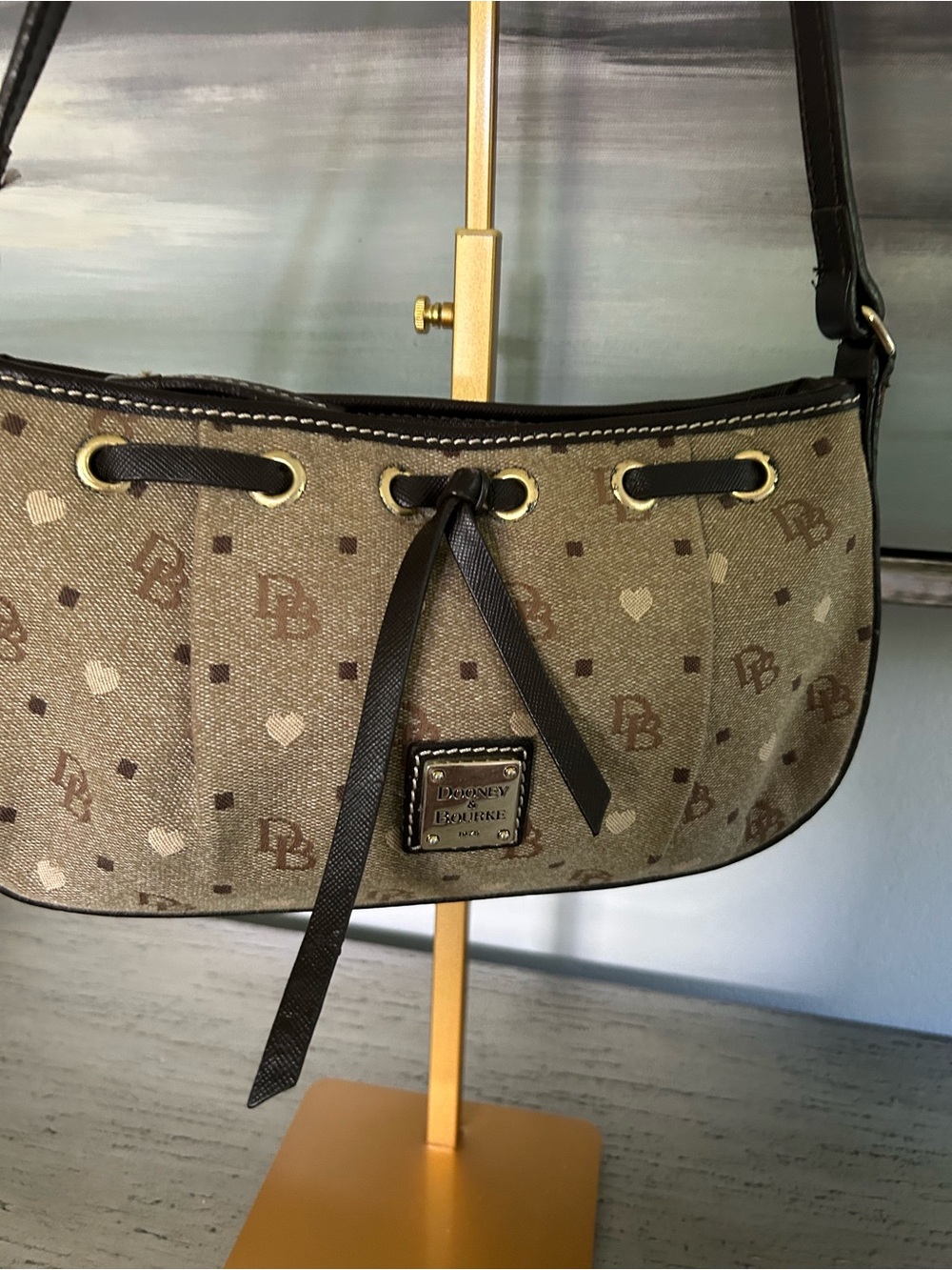 Dooney & Bourke Brown Signature Monogram Vintage Shoulder Bag - Picture 2 of 8